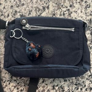 Kipling 5x7 Crossbody Bag Nylon Monkey charm Keychain Zip Pouch Travel purse